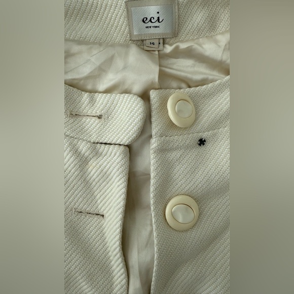 ECI New York ivory ruffle short cropped blazer jacket 14 - Picture 3 of 8